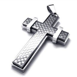 Μενταγιόν Fashion Cross Από Τιτάνιο (Μαύρο)