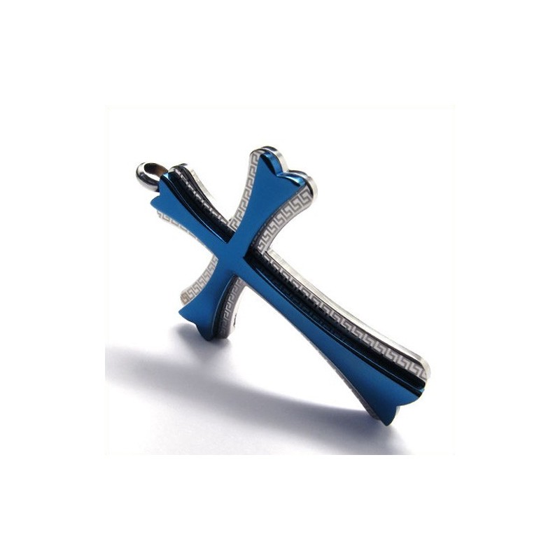Μενταγιόν New Style Cross Από Τιτάνιο (Μπλε) Μενταγιόν New Style Cross Από Τιτάνιο (Μπλε)