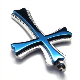 Μενταγιόν New Style Cross Από Τιτάνιο (Μπλε)