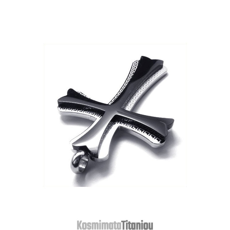 Μενταγιόν New Style Cross Από Τιτάνιο (Μαύρο)
