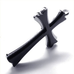 Μενταγιόν New Style Cross Από Τιτάνιο (Μαύρο)