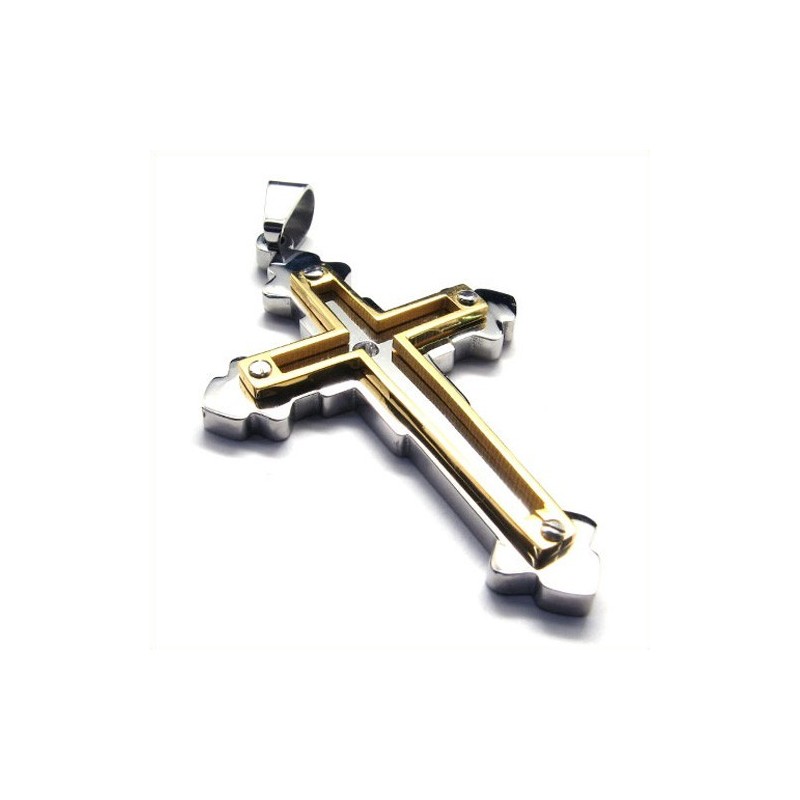 Μοντέρνο Κολιέ Με Σταυρό Από Τιτάνιο Για Άνδρες (Χρυσό)