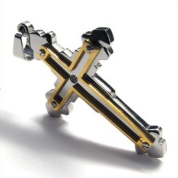 Μοντέρνο Κολιέ Με Σταυρό Από Τιτάνιο Για Άνδρες (Χρυσό)