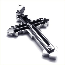 Μενταγιόν Fashion Cross Από Τιτάνιο (Μαύρο)