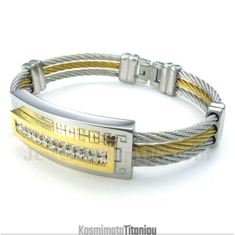 Ανδρικό Βραχιόλι Από Τιτάνιο Με Μοτίβο Ελληνικού Μαίανδρου
