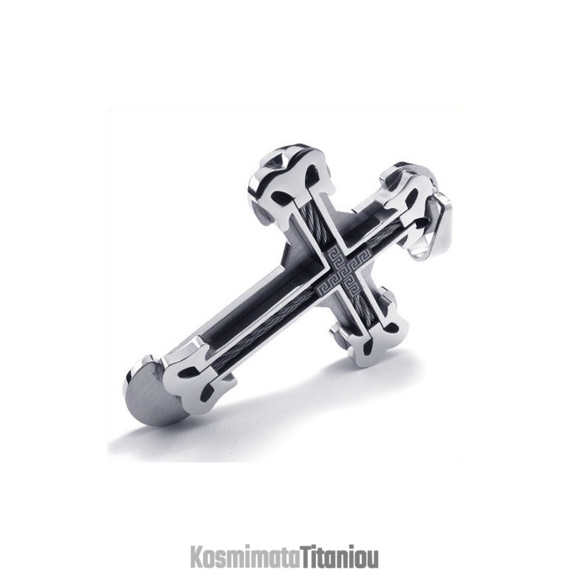 Μενταγιόν Fashion Sport Cross Από Τιτάνιο (Μαύρο)