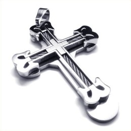 Μενταγιόν Fashion Sport Cross Από Τιτάνιο (Ασημί)