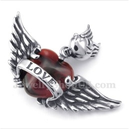 Μενταγιόν Για Ζευγάρια Με Διαμάντια Love Wings Από Τιτάνιο Και Δωρεάν Αλυσίδα (Ένα Ζευγάρι)