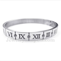 Ανδρικό Βραχιόλι Τιτανίου Με Διαμάντια Και Λατινικούς Αριθμούς