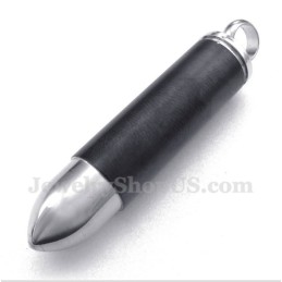 Ανδρικό Μενταγιόν Bullet Από Τιτάνιο Σε Μαύρο Χρώμα Με Ελεύθερη Αλυσίδα