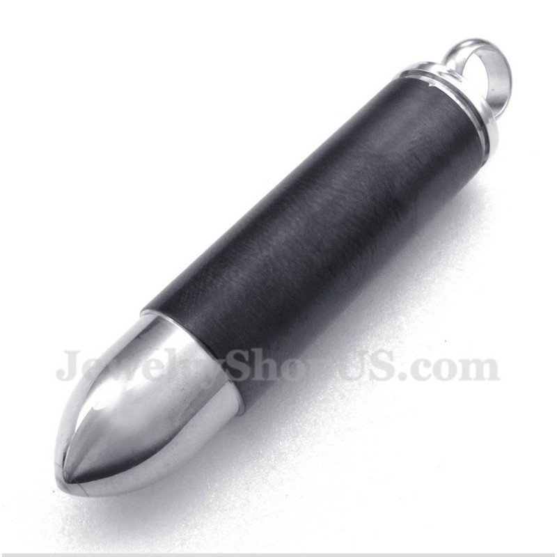 Ανδρικό Μενταγιόν Bullet Από Τιτάνιο Σε Μαύρο Χρώμα Με Ελεύθερη Αλυσίδα Ανδρικό Μενταγιόν Bullet Από Τιτάνιο Σε Μαύρο Χρώμα Με Ελεύθερη Αλυσίδα