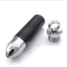 Ανδρικό Μενταγιόν Bullet Από Τιτάνιο Σε Μαύρο Χρώμα Με Ελεύθερη Αλυσίδα