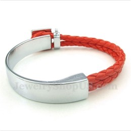 Ανδρικό Δερμάτινο Βραχιόλι Από Τιτάνιο