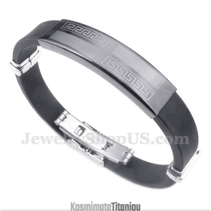 Ανδρικό Βραχιόλι Από Καουτσούκ Και Τιτάνιο