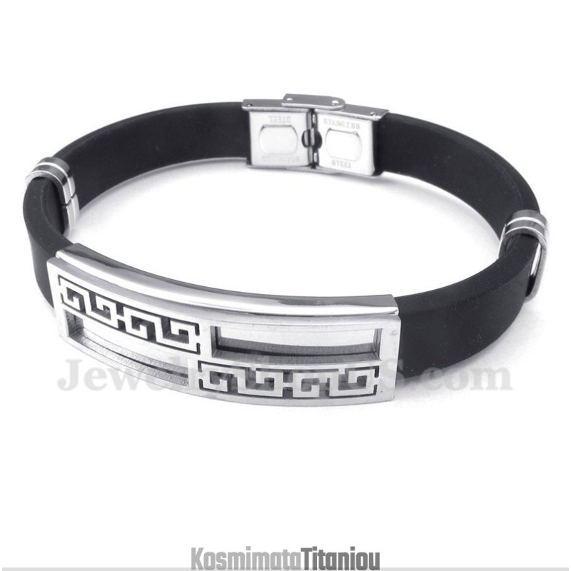 Ανδρικό Βραχιόλι Από Τιτάνιο Με Μοτίβο Ελληνικού Μαίανδρου