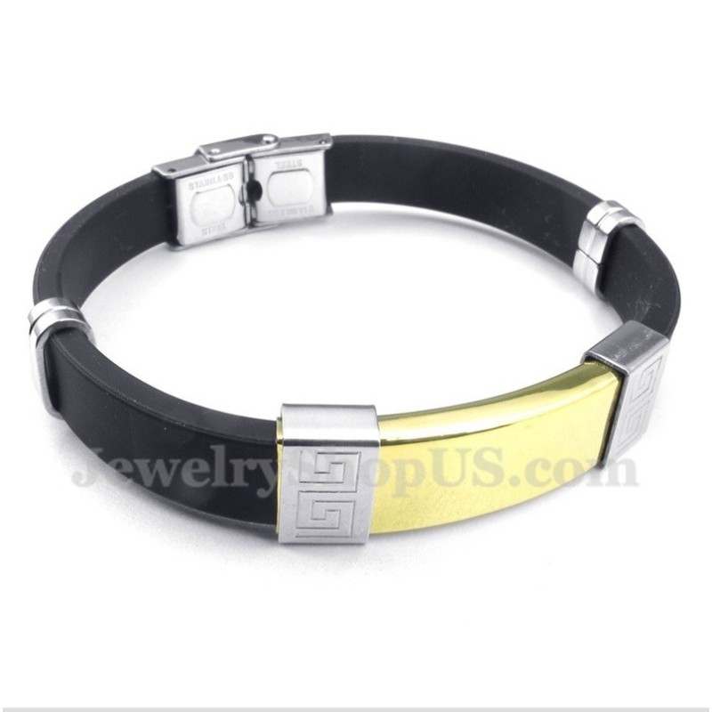 Ανδρικό Βραχιόλι Από Τιτάνιο Με Μοτίβο Ελληνικού Μαίανδρου