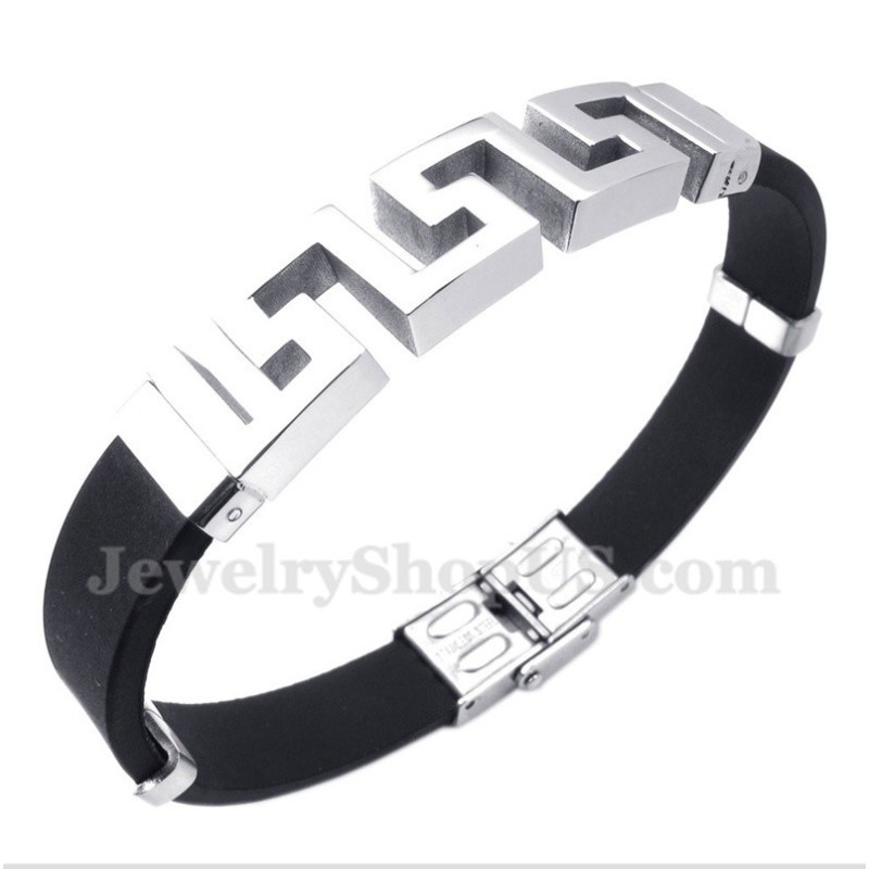 Ανδρικό Βραχιόλι Από Τιτάνιο Με Μοτίβο Ελληνικού Μαίανδρου