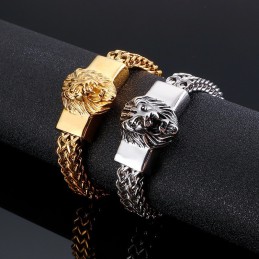 Βραχιόλι Τιτανίου Retro Lion Head Για Άνδρες