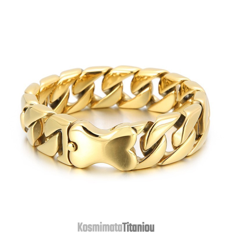 Νέο Ανδρικό Βραχιόλι Cuban Chain Cool Bone Type Με Ένθετο Κούμπωμα Και Γυαλιστερό Κούμπωμα Νέο Ανδρικό Βραχιόλι Cuban Chain Cool Bone Type Με Ένθετο Κούμπωμα Και Γυαλιστερό Κούμπωμα