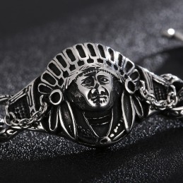 Νέο Κοσμήματα Casting Retro Cool Chief Pattern Ανδρικό Βραχιόλι Από Τιτάνιο
