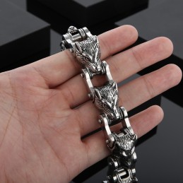 Σειρά Animal Tide Hand Jewelry Fashion Rock Hip-Hop Street Wolf Head Biker Ανδρικό Βραχιόλι Τιτανίου