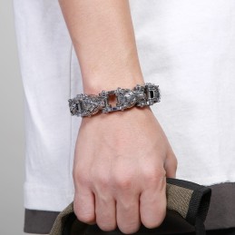 Σειρά Animal Tide Hand Jewelry Fashion Rock Hip-Hop Street Wolf Head Biker Ανδρικό Βραχιόλι Τιτανίου