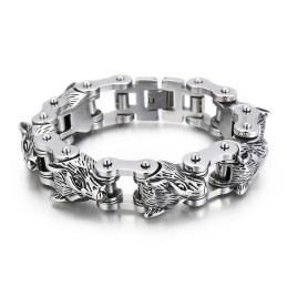 Σειρά Animal Tide Hand Jewelry Fashion Rock Hip-Hop Street Wolf Head Biker Ανδρικό Βραχιόλι Τιτανίου