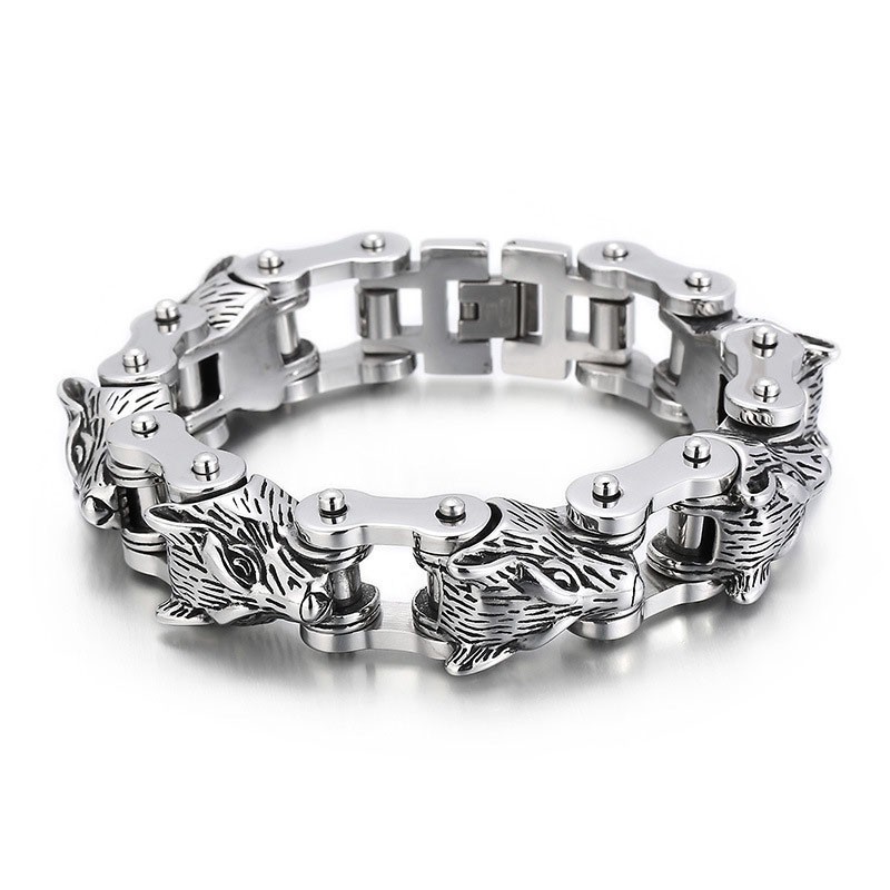 Σειρά Animal Tide Hand Jewelry Fashion Rock Hip-Hop Street Wolf Head Biker Ανδρικό Βραχιόλι Τιτανίου Σειρά Animal Tide Hand Jewelry Fashion Rock Hip-Hop Street Wolf Head Biker Ανδρικό Βραχιόλι Τιτανίου