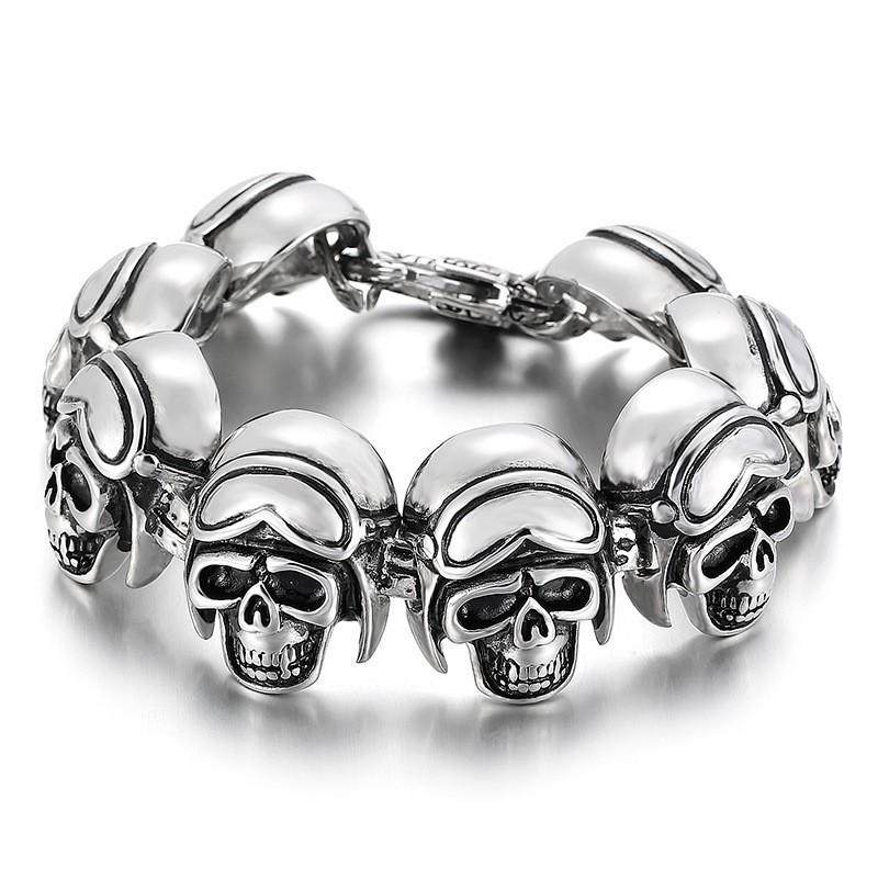Vintage Cool Rock Skull Βραχιόλι Τιτανίου Για Άνδρες Vintage Cool Rock Skull Βραχιόλι Τιτανίου Για Άνδρες