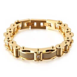Βραχιόλι Rock Biker Chain Από Τιτάνιο Για Άνδρες Με Διαμάντια