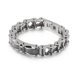 Βραχιόλι Rock Biker Chain Από Τιτάνιο Για Άνδρες Με Διαμάντια