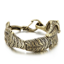 Vintage Cool Antique Gold Tiger Tiger Βραχιόλι Από Τιτάνιο Για Άνδρες