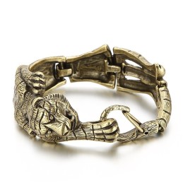 Vintage Cool Antique Gold Tiger Tiger Βραχιόλι Από Τιτάνιο Για Άνδρες