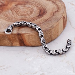 Ρετρό Κοσμήματα Τιτανίου Cool Flower Hollow Chic Βραχιόλι Τιτανίου Για Άνδρες