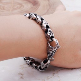 Ρετρό Κοσμήματα Τιτανίου Cool Flower Hollow Chic Βραχιόλι Τιτανίου Για Άνδρες