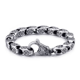 Ρετρό Κοσμήματα Τιτανίου Cool Flower Hollow Chic Βραχιόλι Τιτανίου Για Άνδρες