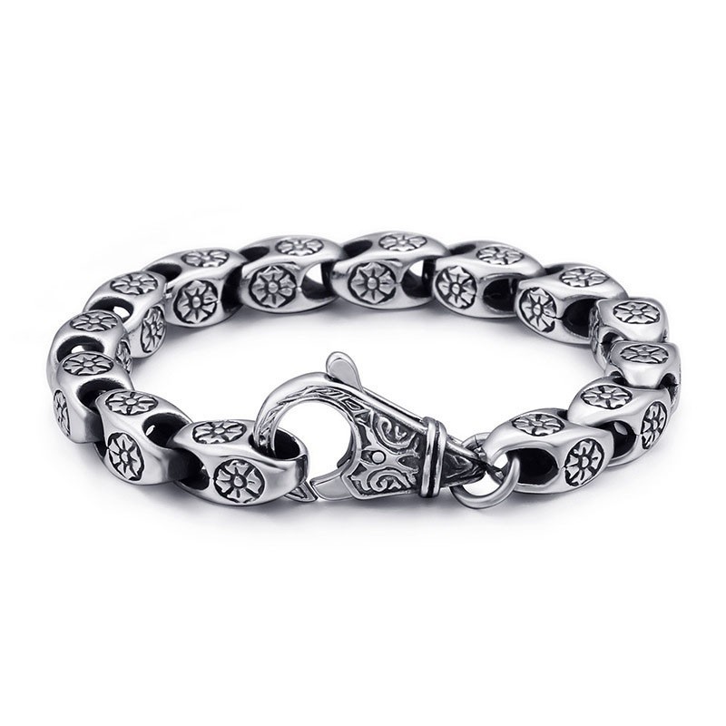 Ρετρό Κοσμήματα Τιτανίου Cool Flower Hollow Chic Βραχιόλι Τιτανίου Για Άνδρες Ρετρό Κοσμήματα Τιτανίου Cool Flower Hollow Chic Βραχιόλι Τιτανίου Για Άνδρες