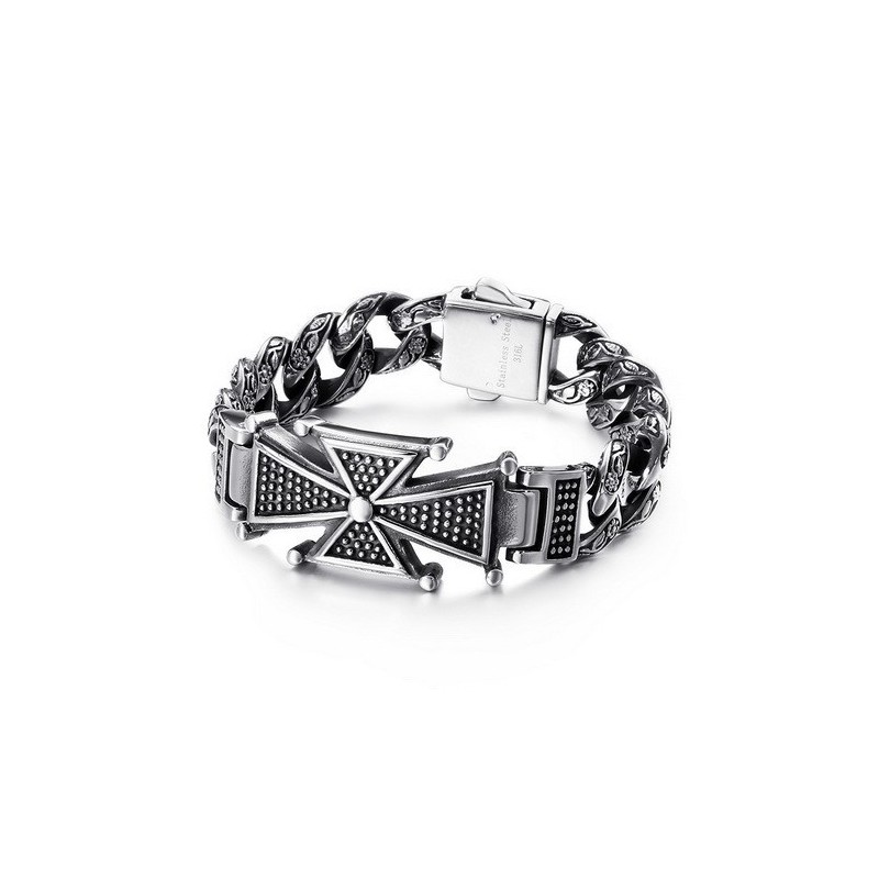 Βραχιόλι Cool Skull Cross Με Τιτάνιο Και Ζιρκονία Βραχιόλι Cool Skull Cross Με Τιτάνιο Και Ζιρκονία