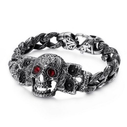 Βραχιόλι Cool Skull Cross Με Τιτάνιο Και Ζιρκονία