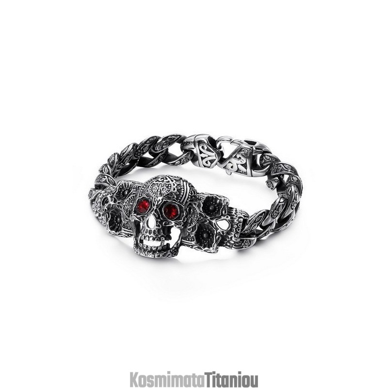 Βραχιόλι Cool Skull Cross Με Τιτάνιο Και Ζιρκονία Βραχιόλι Cool Skull Cross Με Τιτάνιο Και Ζιρκονία