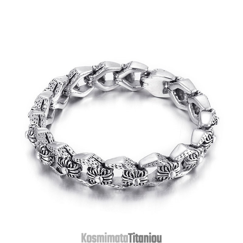 Ανδρικό Βραχιόλι Τιτανίου Retro Pop Cool Rock Hip Hop Style Flower