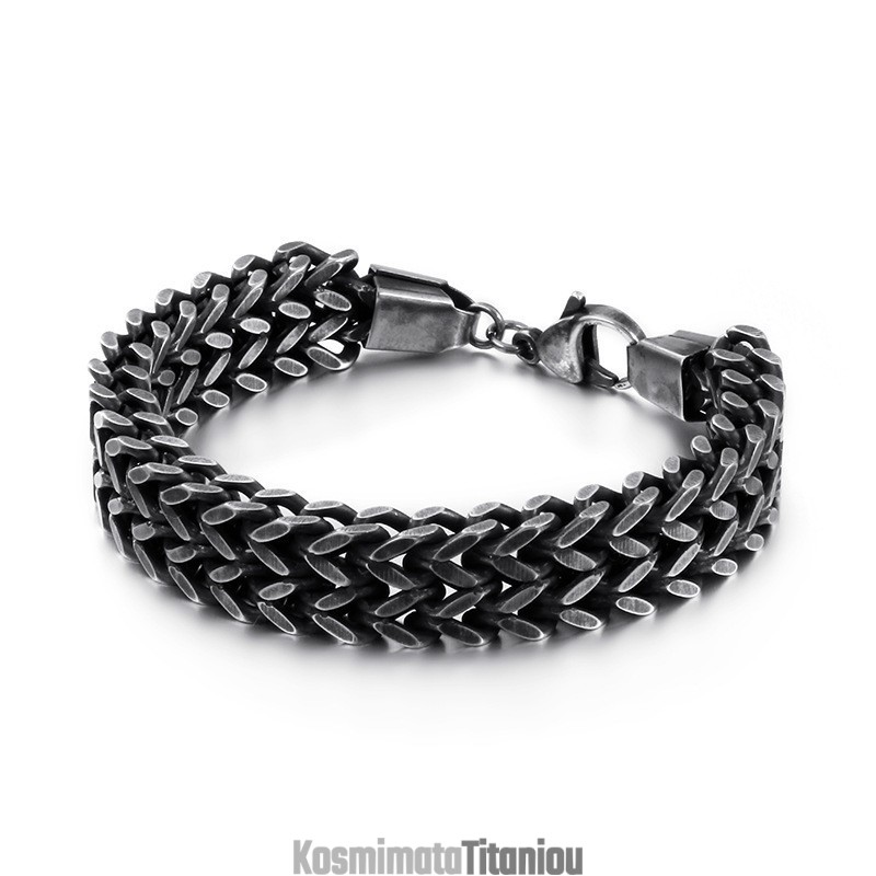 Βραχιόλι Από Τιτάνιο Overlord Chain Με Διπλή Στρώση Σε Σχήμα V Για Άνδρες Βραχιόλι Από Τιτάνιο Overlord Chain Με Διπλή Στρώση Σε Σχήμα V Για Άνδρες
