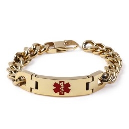 Ανδρικό Βραχιόλι Edition Fashion Curved Brand Red Medical Logo Με Κοσμήματα Από Τιτάνιο