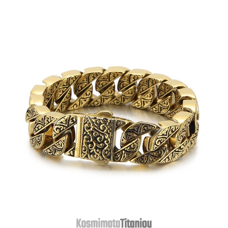 Βραχιόλι Τιτανίου Με Μοτίβο Χύτευσης Για Άνδρες