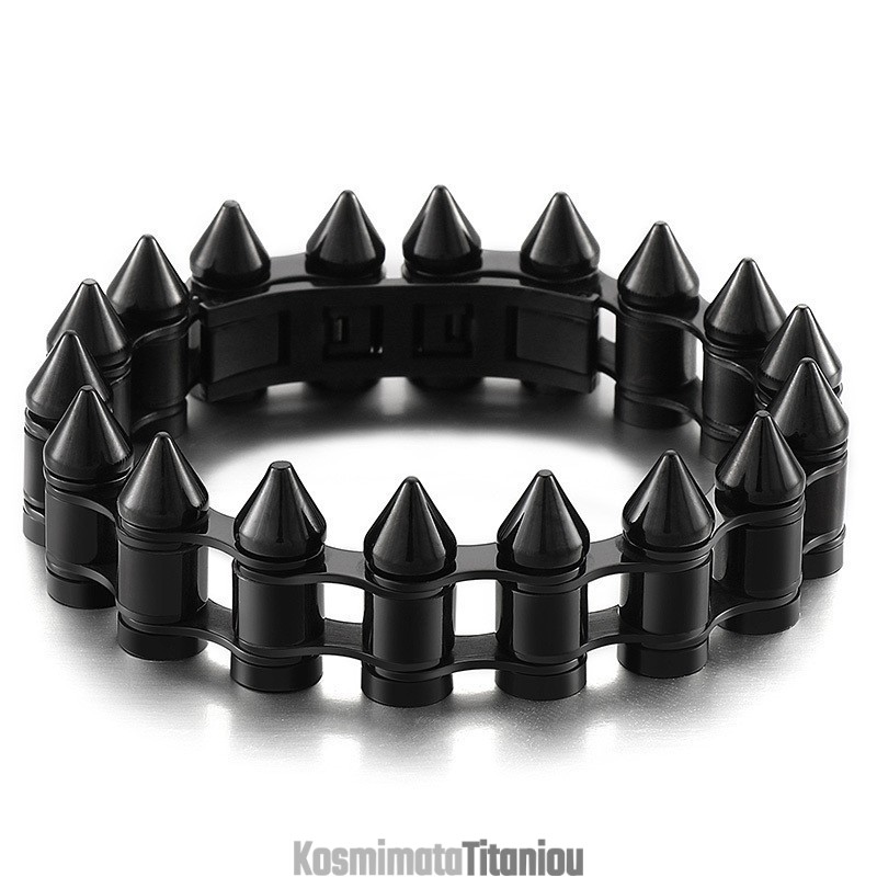 Βραχιόλι Μοτοσικλετιστών Τιτανίου Fashion Bullet Head Για Άνδρες