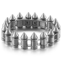 Βραχιόλι Μοτοσικλετιστών Τιτανίου Fashion Bullet Head Για Άνδρες