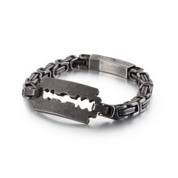 Κοσμήματα Titanium Emperor Chain Με Καμπύλη Πλάκα Και Λεπίδα Tide