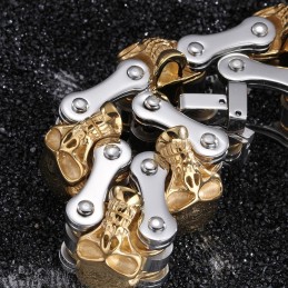 Ανδρικό Βραχιόλι Ποδηλάτου Exaggerated Fashion Skull Plating Από Τιτάνιο
