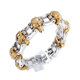 Ανδρικό Βραχιόλι Ποδηλάτου Exaggerated Fashion Skull Plating Από Τιτάνιο