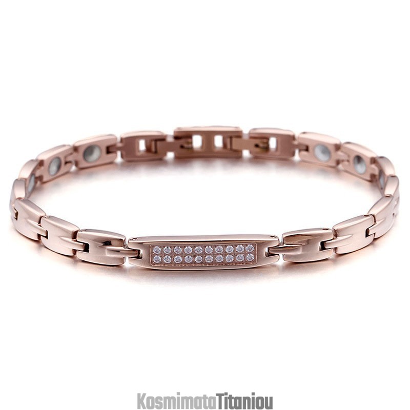 Μοντέρνο Βραχιόλι Τιτανίου Με Πέτρα Γερμανίου Και Διαμάντια